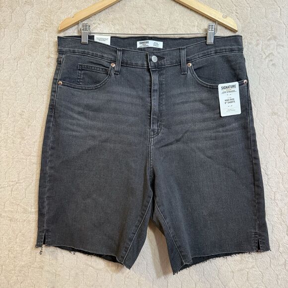 NWT LEVI STRAUSS HIGH-RISE 9" Bermuda SHORTS RELAXED FIT Sz 33x16 - Picture 13 of 16